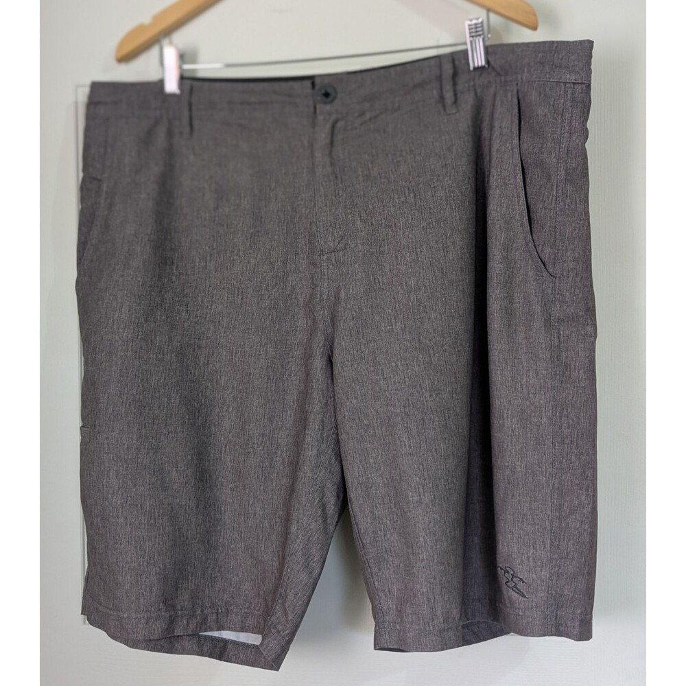 Da Hui Chino Board Shorts Mens 40 Heather Gray Surf Swim Trunks Stretch Logo